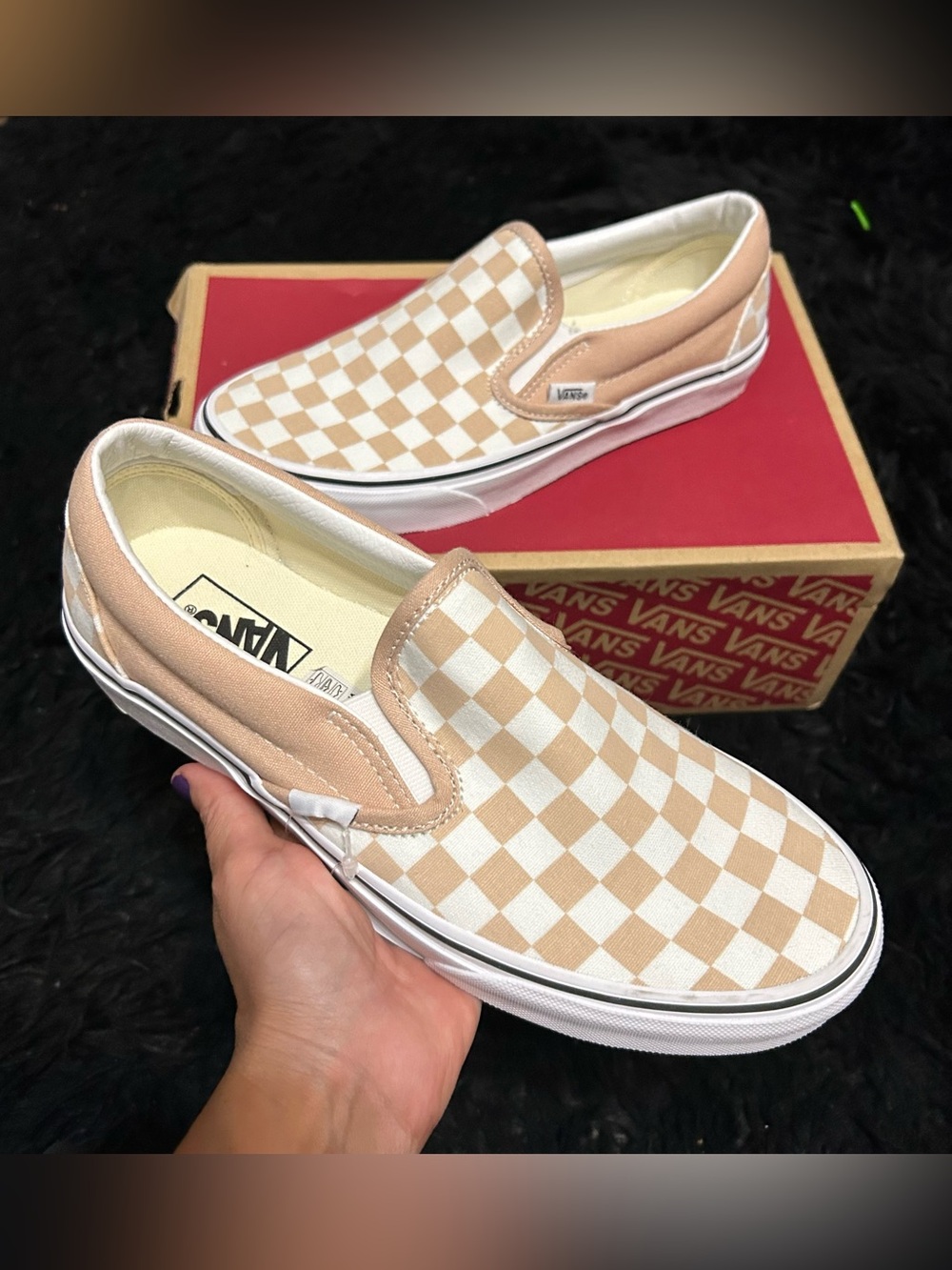 VANS off the wall checkerboard slip on shoes sneakers women’s 8.5 new